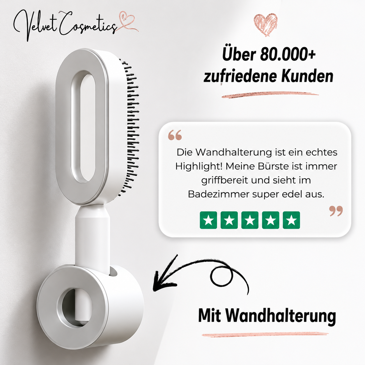 SELBSTREINIGENDE LUXUS-HAARBÜRSTE